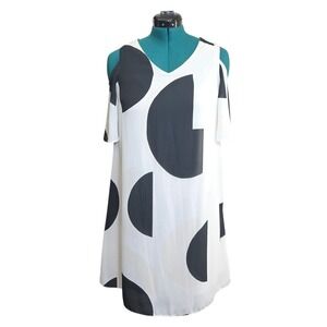 Cato Est. 1946 Cold Shoulder‎ Polka Dot Flutter Sleeve Knee Length Dress Size S